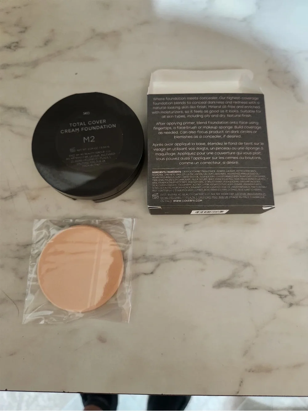 COVER FX Total Cover Cream Foundation Shade M2 Satin Full Cover Oil-Free 0.29 oz